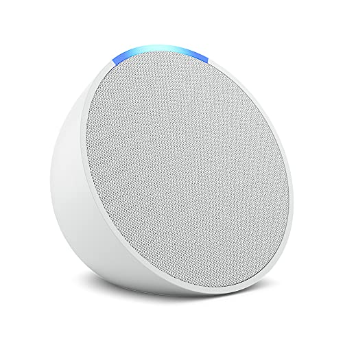 Amazon Echo Pop  newest model   Our smallest Alexa speaker  Fits in any room  Glacier White