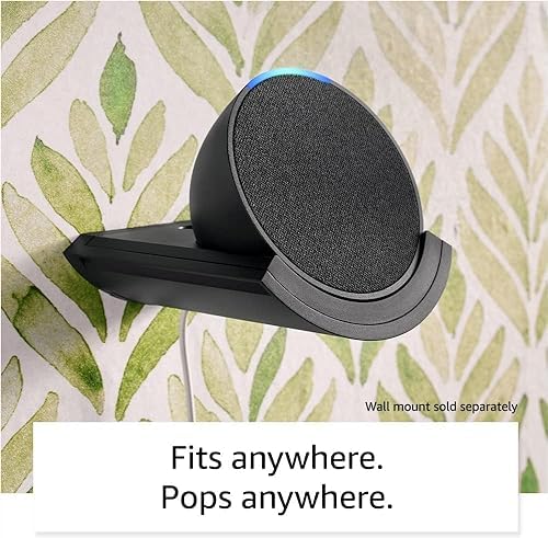 Amazon Echo Pop  newest model   Our smallest speaker with Alexa  Early Access  Fits in any room  Charcoal