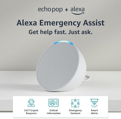 Amazon Echo Pop  newest model   Our smallest speaker with Alexa  Early Access  Fits in any room  Charcoal