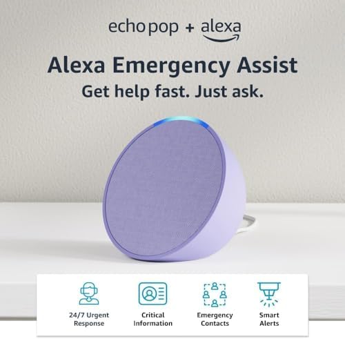 Amazon Echo Pop  newest model   Our smallest speaker  Designed for Alexa   Fits in any room  Glacier White