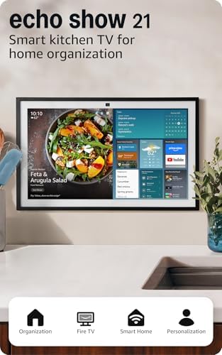 Amazon Echo Show 21  newest model   Full HD 21 kitchen hub for home organization  with built in Fire TV  Designed for Alexa