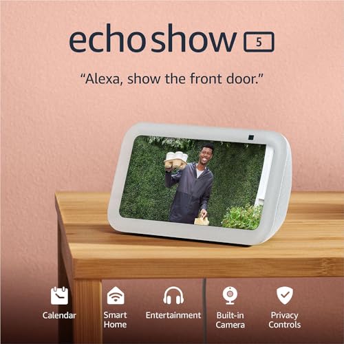 Amazon Echo Show 5  newest model   Smart display with 2x the bass and clearer sound  Glacier White