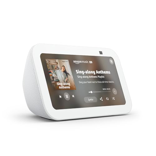 Amazon Echo Show 5  newest model   Smart display with 2x the bass and clearer sound  Glacier White