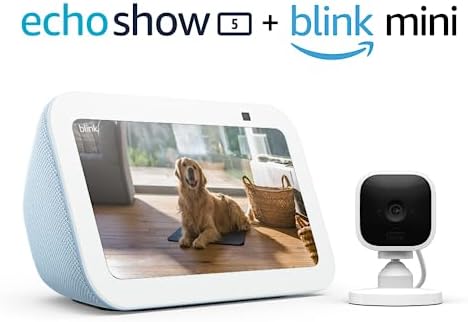 Amazon Echo Show 5 (modelo más reciente), Pantalla inteligente con 2x bajo y sonido claro, Azul cielo
