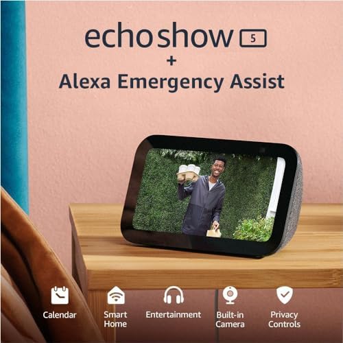 Amazon Echo Show 5  newest model   Smart display  Designed for Alexa   2x the bass and clearer sound  Charcoal