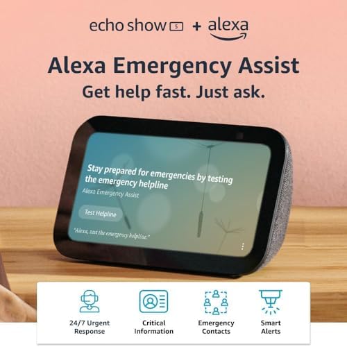 Amazon Echo Show 5  newest model   Smart display  Designed for Alexa   2x the bass and clearer sound  Charcoal