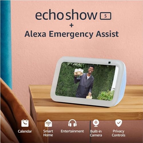 Amazon Echo Show 5  newest model   Smart display  Designed for Alexa   2x the bass and clearer sound  Glacier White