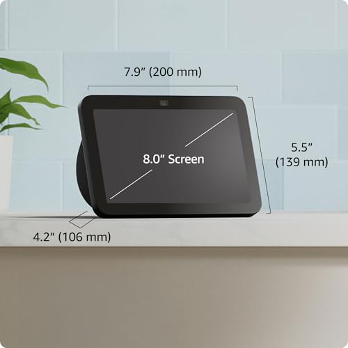 Amazon Echo Show 8  With Spatial Audio  Smart Home Hub  ideal for open living spaces  includes Alexa  Charcoal