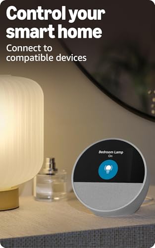 Amazon Echo Spot  newest model   Great for nightstands  offices and kitchens  Smart alarm clock with Alexa  Ocean Blue