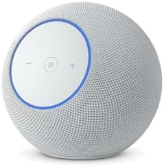 Amazon Echo Studio (modelo más reciente), Audio espacial inmersivo y Dolby Atmos, así como acceso anticipado a Alexa+, blanco glacial