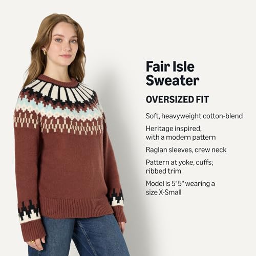 Amazon Essentials  Demis Pick  Womens Oversized Fit Fair Isle Crewneck Sweater