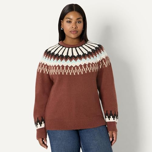 Amazon Essentials  Demis Pick  Womens Oversized Fit Fair Isle Crewneck Sweater