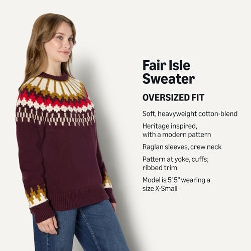Amazon Essentials  Demis Pick  Womens Oversized Fit Fair Isle Crewneck Sweater