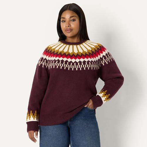 Amazon Essentials  Demis Pick  Womens Oversized Fit Fair Isle Crewneck Sweater
