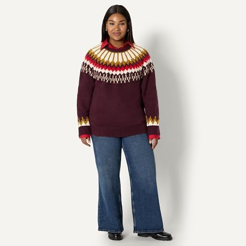 Amazon Essentials  Demis Pick  Womens Oversized Fit Fair Isle Crewneck Sweater