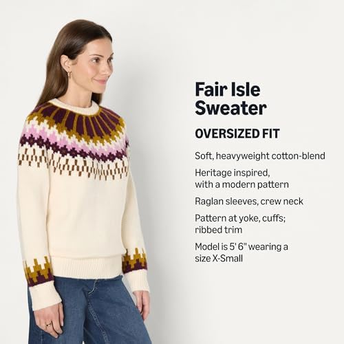 Amazon Essentials  Demis Pick  Womens Oversized Fit Fair Isle Crewneck Sweater