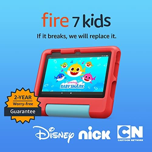 Amazon Fire 7 Kids tablet  newest model  ages 3 7  Top selling 7 kids tablet on Amazon  Includes 6 months of ad free and exclusive content  easy parental controls  10 hr battery  16 GB  Blue