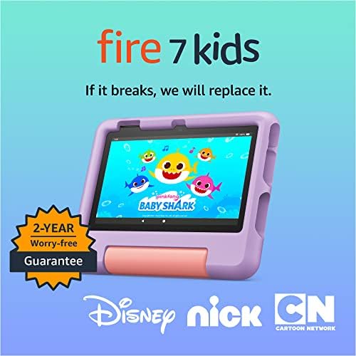 Amazon Fire 7 Kids tablet  newest model  ages 3 7  Top selling 7 kids tablet on Amazon  Includes 6 months of ad free and exclusive content  easy parental controls  10 hr battery  16 GB  Blue