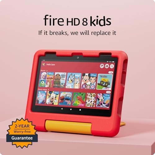 Amazon Fire HD 8 Kids tablet  newest model   ages 3 7  With bright 8 HD screen  Includes ad free and exclusive content  parental controls and 13 hr battery  32 GB  Disney Pixar Cars