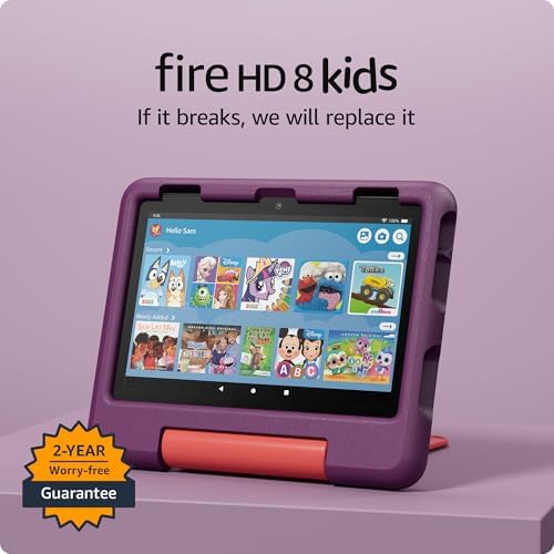 Amazon Fire HD 8 Kids tablet  newest model   ages 3 7  With bright 8 HD screen  Includes ad free and exclusive content  parental controls and 13 hr battery  32 GB  Disney Pixar Cars