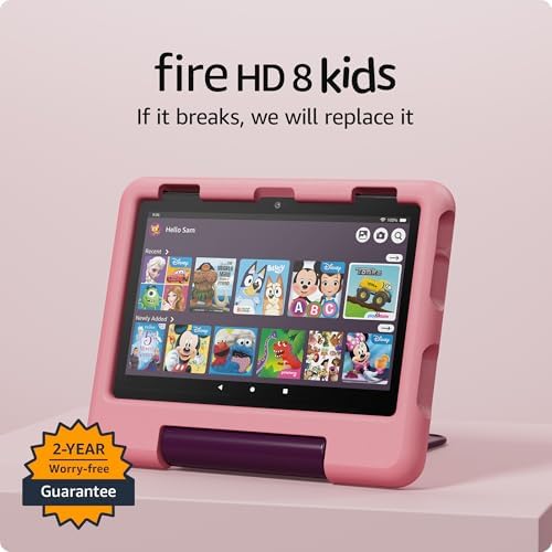 Amazon Fire HD 8 Kids tablet  newest model   ages 3 7  With bright 8 HD screen  Includes ad free and exclusive content  parental controls and 13 hr battery  32 GB  Disney Pixar Cars