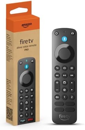 Control remoto por voz Alexa Pro (modelo más reciente), con buscador de control remoto, controles de TV y botones retroiluminados (necesita dispositivo Fire TV compatible) Visita la tienda de accesorios Fire TV de Amazon