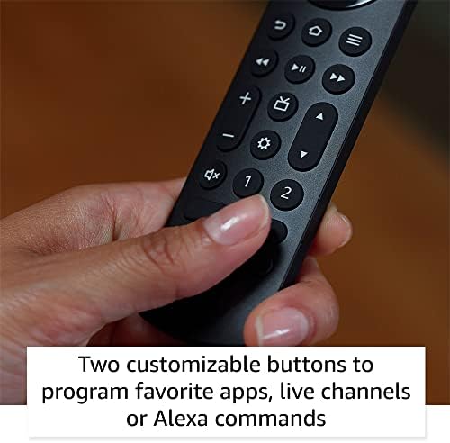 Control remoto por voz Alexa Pro (modelo más reciente), con buscador de control remoto, controles de TV y botones retroiluminados (necesita dispositivo Fire TV compatible) Visita la tienda de accesorios Fire TV de Amazon