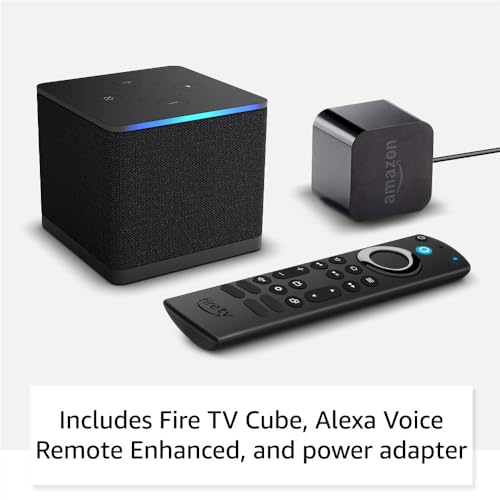 Amazon Fire TV Cube  with AI powered Fire TV Search  Hands free streaming device with Alexa  Wi Fi 6E  4K Ultra HD