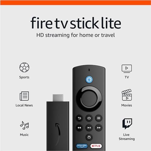 Amazon Fire TV Stick Lite  free and live TV  Alexa Voice Remote Lite  smart home controls  HD streaming