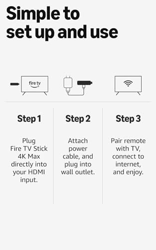 Amazon Fire TV Stick 4K Max streaming device  with AI powered Fire TV Search  supports Wi Fi 6E  free & live TV without cable or satellite  find shows faster with Alexa 