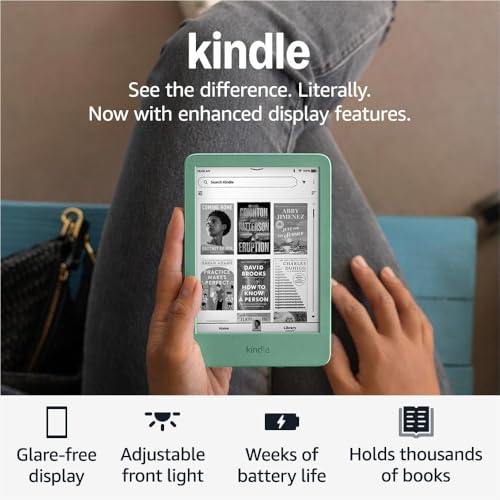 Amazon Kindle 16 GB  newest model    Lightest and most compact Kindle  now with faster page turns  and higher contrast ratio  for an enhanced reading experience   Matcha