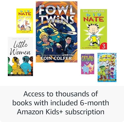 Amazon Kindle Kids 16GB  newest model    If it breaks  we will replace it  includes ad free books and cover  with glare free display  faster page turns   Space Whale