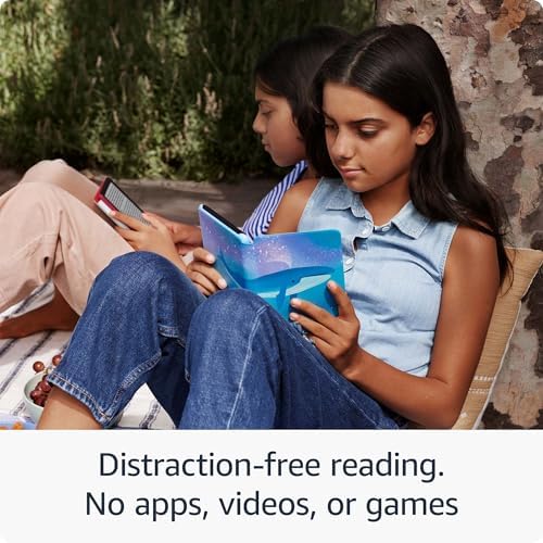 Amazon Kindle Kids 16GB  newest model    If it breaks  we will replace it  includes ad free books and cover  with glare free display  faster page turns   Space Whale
