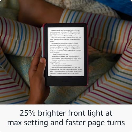 Amazon Kindle Kids 16GB  newest model    If it breaks  we will replace it  includes ad free books and cover  with glare free display  faster page turns   Space Whale