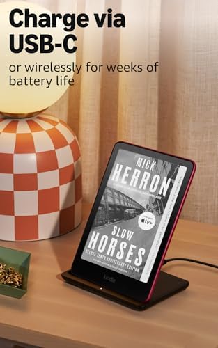 Amazon Kindle Paperwhite Signature Edition 32GB  newest model    20  faster with auto adjusting front light  wireless charging  and weeks of battery life   Metallic Raspberry