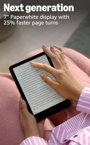 Amazon Kindle Paperwhite Signature Edition 32GB  newest model    20  faster with auto adjusting front light  wireless charging  and weeks of battery life   Metallic Black