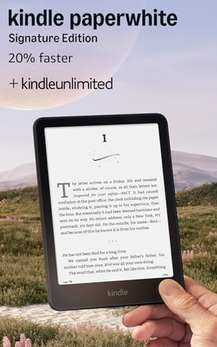 Amazon Kindle Paperwhite Signature Edition 32GB  newest model    20  faster with auto adjusting front light  wireless charging  and weeks of battery life   Metallic Black