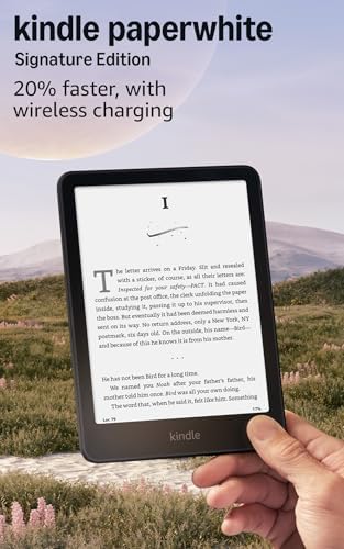 Amazon Kindle Paperwhite Signature Edition 32GB  newest model    20  faster with auto adjusting front light  wireless charging  and weeks of battery life   Metallic Black