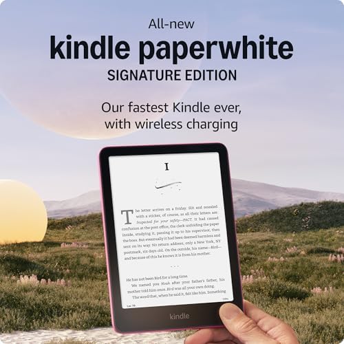 Amazon Kindle Paperwhite Bundle  Includes  Amazon Kindle Paperwhite Signature Edition 32GB   Black  Fabric Cover  Black & Wireless Charging Dock