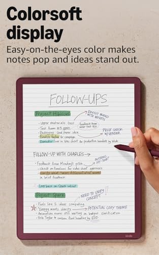 Amazon Kindle Scribe Colorsoft 32GB  newest model    11  paper like color display with front light   Thin  light  powerful   Write in notebooks  documents  and books  Includes Premium Pen   Graphite