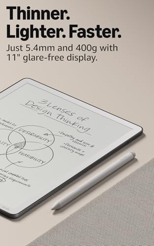 Amazon Kindle Scribe 32GB  newest model    11  paper like display with front light   Thinner  lighter  faster   Write in notebooks  documents  and books  Includes Premium Pen   Graphite