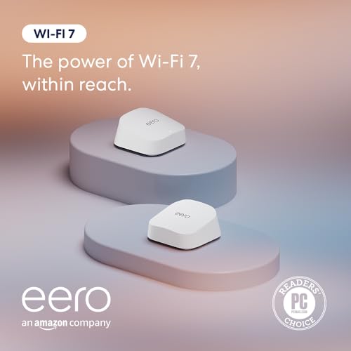 Amazon eero 7 dual band mesh Wi Fi 7 router  newest model    Supports internet plans up to 2 5 Gbps  Coverage up to 2 000 sq  ft   1 pack