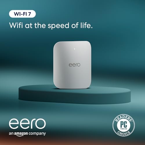 Amazon eero Pro 7 tri band mesh Wi Fi 7 router   Supports internet plans up to 5 Gbps  Coverage up to 2 000 sq  ft   1 pack