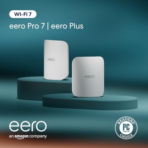 Amazon eero Pro 7 tri band mesh Wi Fi 7 router   Supports internet plans up to 5 Gbps  Coverage up to 2 000 sq  ft   1 pack