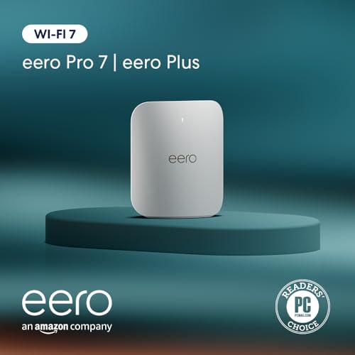 Amazon eero Pro 7 tri band mesh Wi Fi 7 router   Supports internet plans up to 5 Gbps  Coverage up to 2 000 sq  ft   1 pack