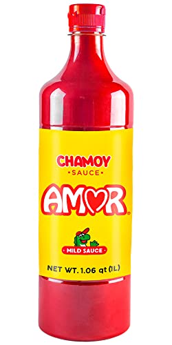 Amor Chamoy Sauce   Bittersweet flavor   2 500 Scoville level Enjoy it with fruits  veggies  snacks  and drinks   Kosher   33 fl oz bottle  Pack of 4 