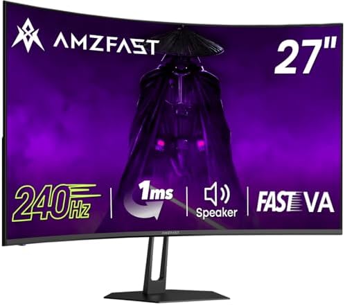 Amzfast 25 Inch White Gaming Monitor 320Hz/300Hz/240Hz  FHD 1080P 1ms Fast IPS Monitor  12 Months Warranty Exchange  HDMI & DP Dual Cable  T V Rheinland Eye Care   AI Crosshair  Night Vision Function