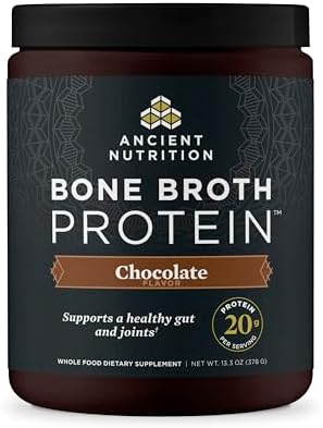Ancient Nutrition Grass Fed  Bone Broth Protein Powder  20g Protein  Hydrolyzed Collagen Peptides  Keto & Paleo Friendly  Supports Joint  Gut Health  Vanilla  40 Servings