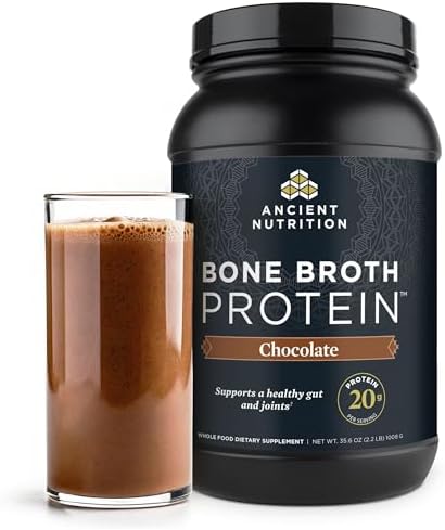 Ancient Nutrition Grass Fed  Bone Broth Protein Powder  20g Protein  Hydrolyzed Collagen Peptides  Keto & Paleo Friendly  Supports Joint  Gut Health  Vanilla  40 Servings
