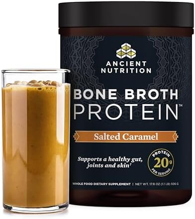 Ancient Nutrition Grass Fed  Bone Broth Protein Powder  20g Protein  Hydrolyzed Collagen Peptides  Keto & Paleo Friendly  Supports Joint  Gut Health  Vanilla  40 Servings